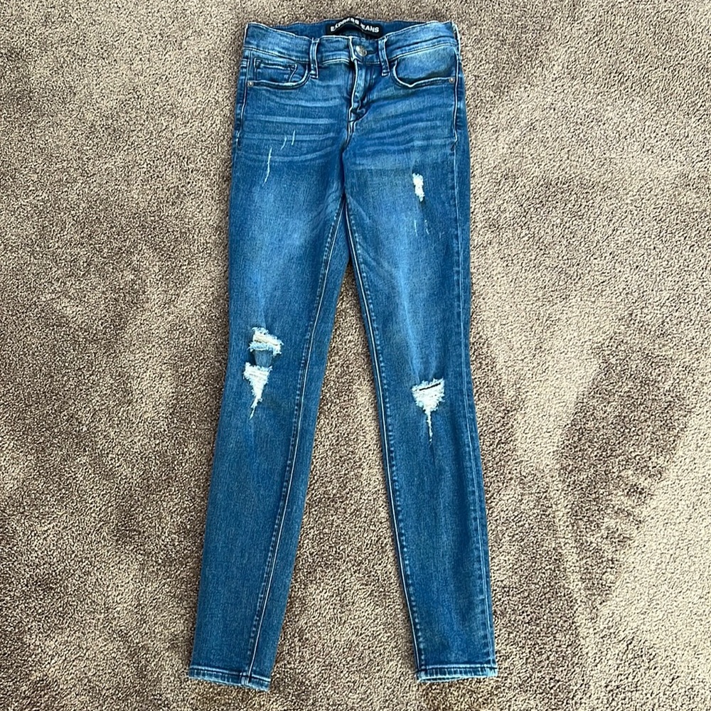 Express distressed legging jeans
